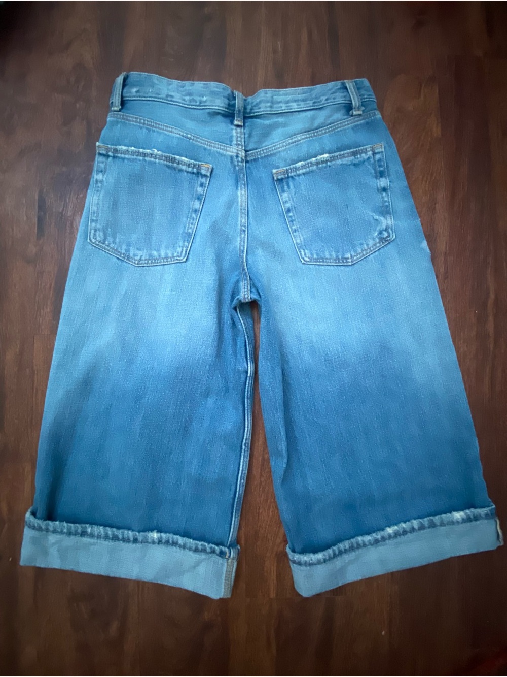 ZARA TRF MID RISE RIPPED DENIM JORTS - Picture 11 of 13
